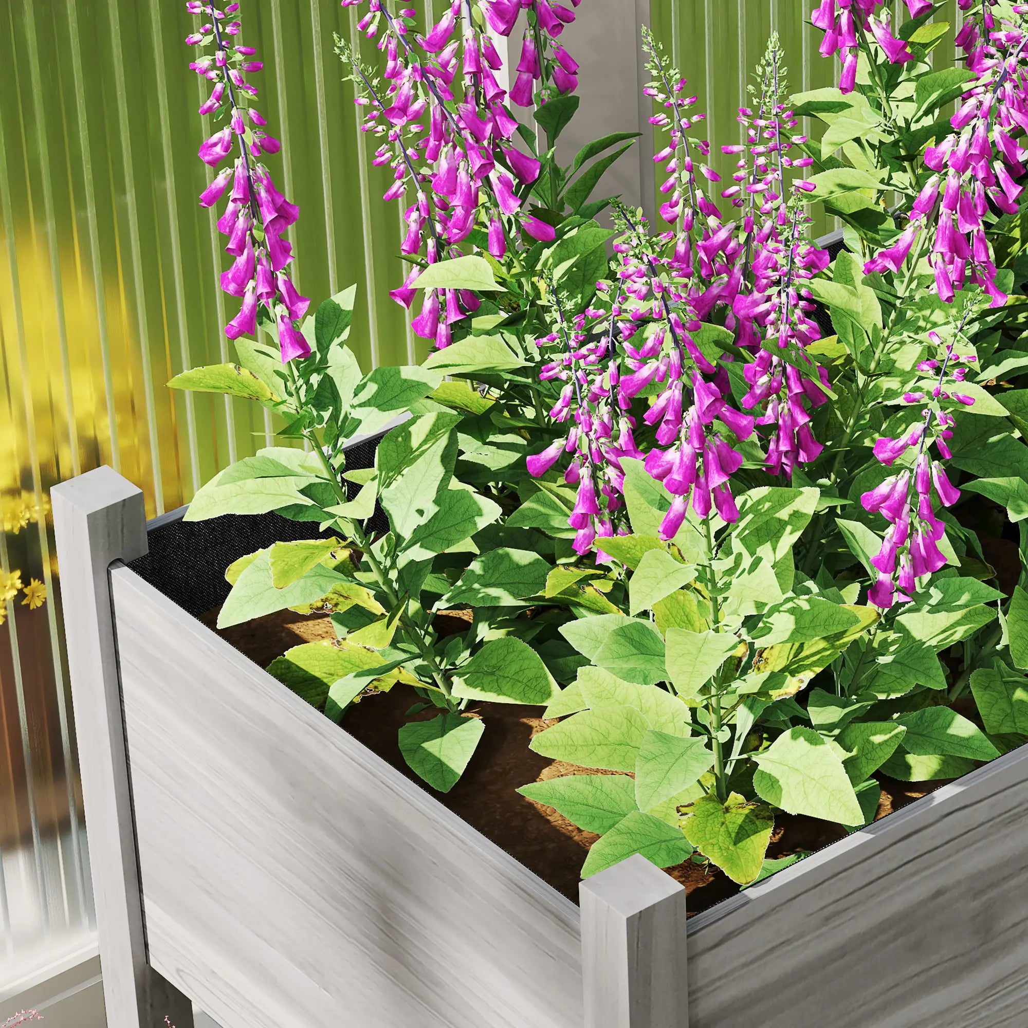 Wooden Raised Garden Bed Planter, Large Elevated Box With Legs, Grey Elevated Garden Beds at Gallery Canada