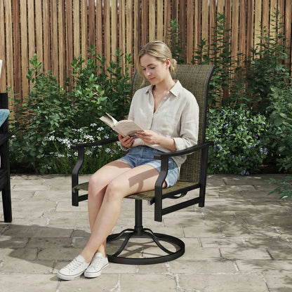 Swivel Rocker Outdoor Chair Set Of 2, High Back, Brown Bistro Sets at Gallery Canada