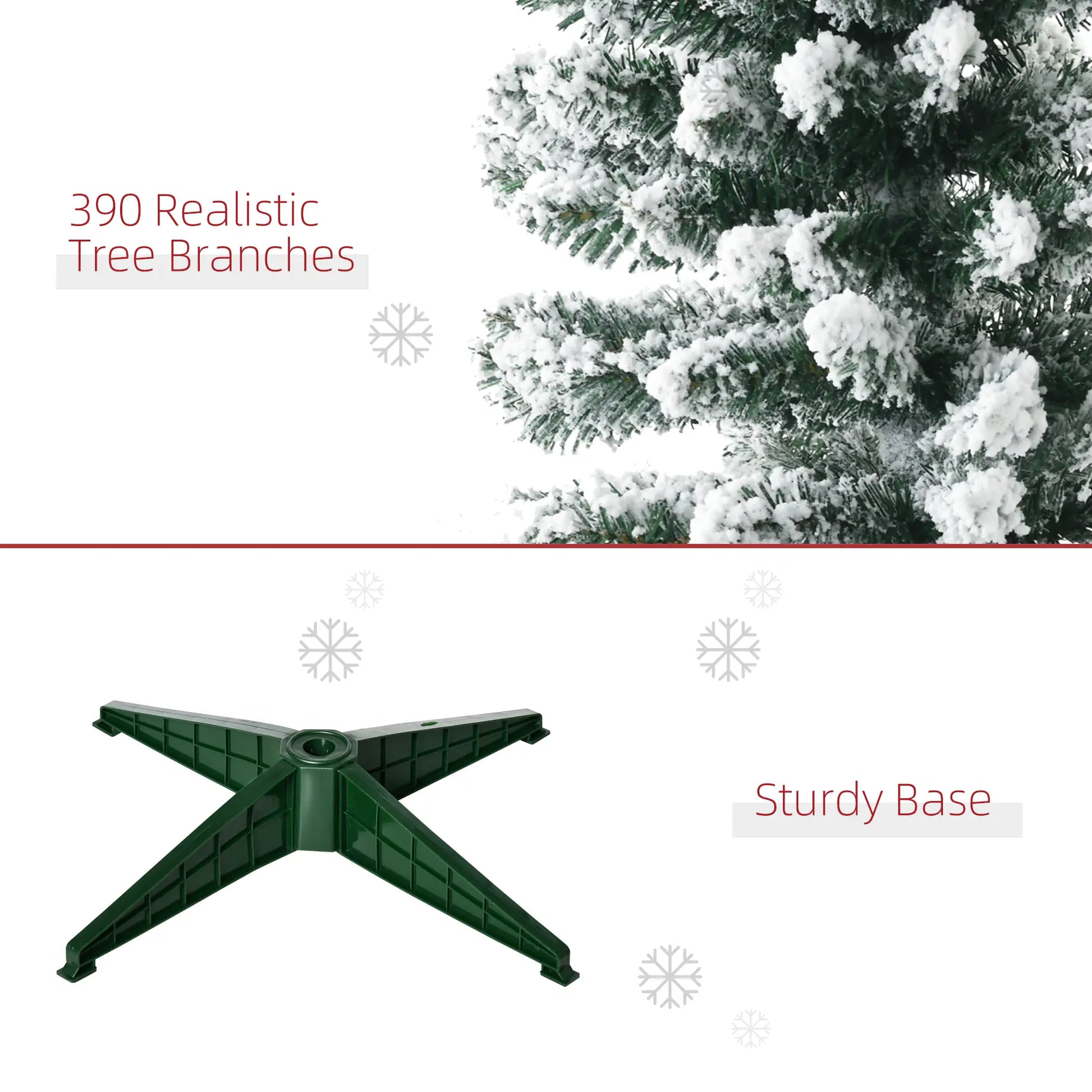6ft Pencil Artificial Christmas Tree, Snow Flocked Branches, Green Artificial Christmas Trees at Gallery Canada
