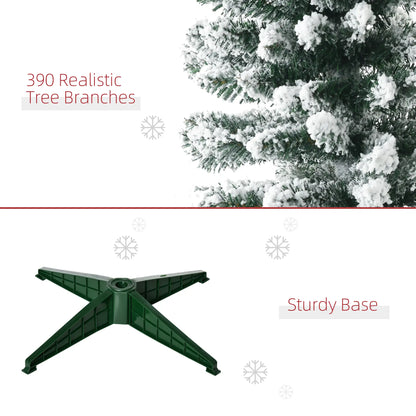 6ft Pencil Artificial Christmas Tree, Snow Flocked Branches, Green Artificial Christmas Trees at Gallery Canada