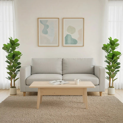 5FT Artificial Fiddle Leaf Fig Tree Set Of 2, Fake Potted Tree, Green Artificial Trees at Gallery Canada