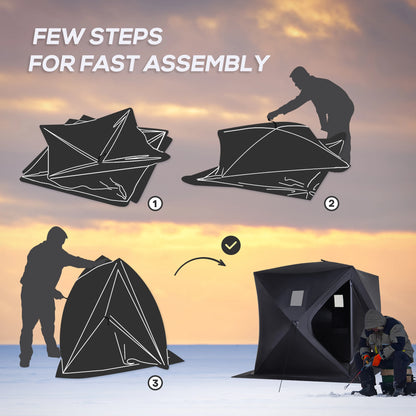 2 Person Ice Fishing Tent, Shelter with Carry Bag, Black Ice Fishing Tents at Gallery Canada