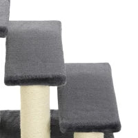 Cat Trees 3 Tier Pet Stairs, Dog Cat Steps Scratching Post, Dark Grey