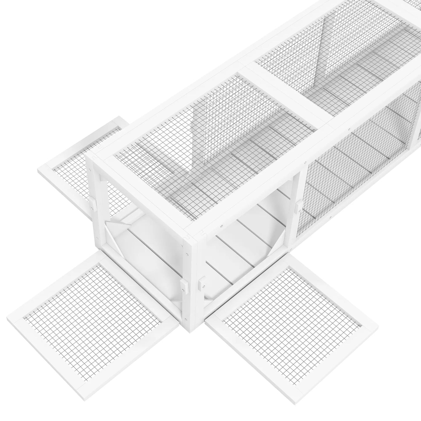 79" Long Cat Tunnel, L-Shape Extendable Design, Indoor Outdoor Enclosure, White Outdoor Cat Enclosures at Gallery Canada