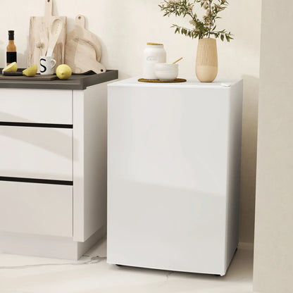 4.5 Cu Ft Mini Fridge with Freezer, Wheels, Adjustable Thermostat, White Small Kitchen Appliances at Gallery Canada