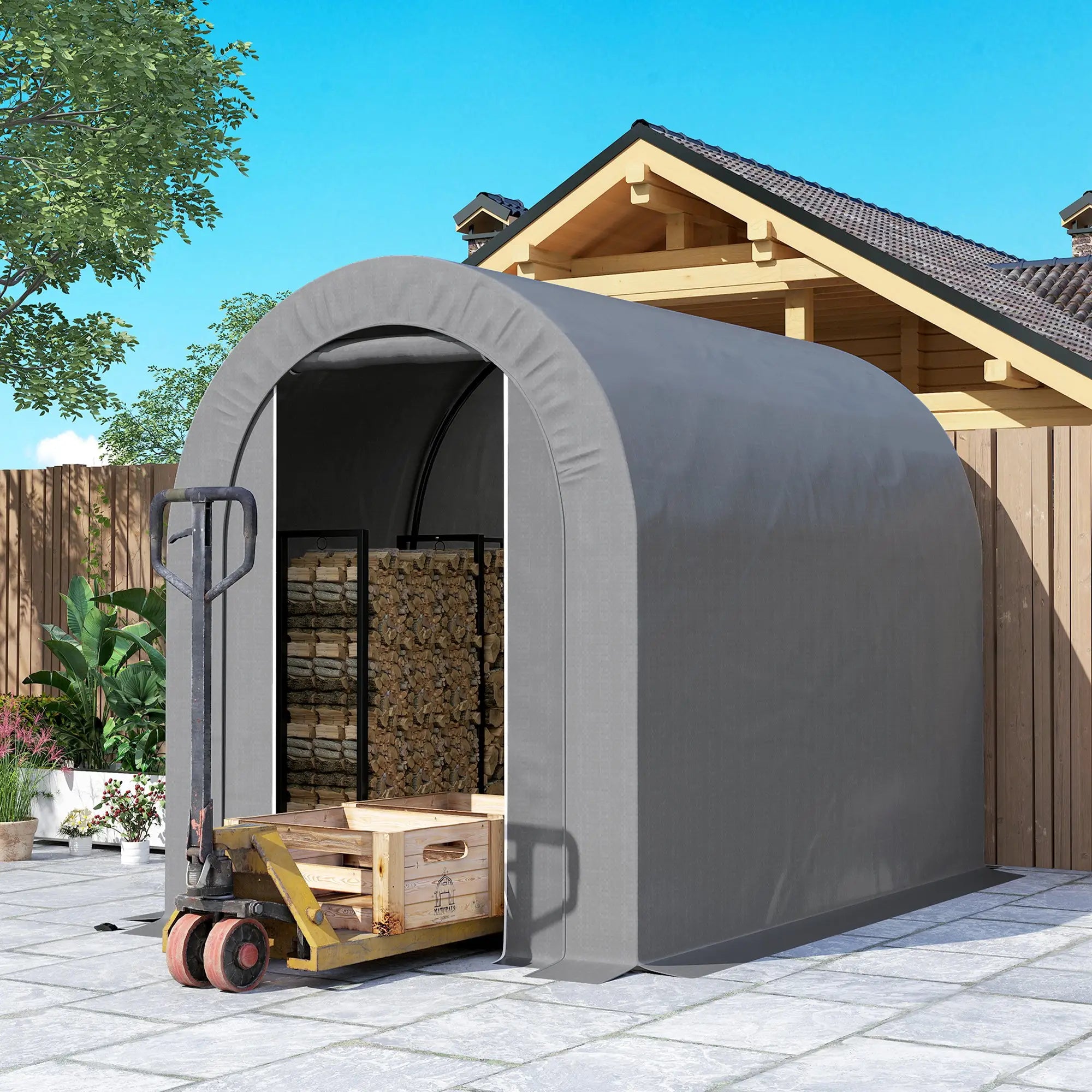 5X8 FT Outdoor Storage Shed, Light Grey Sheds at Gallery Canada