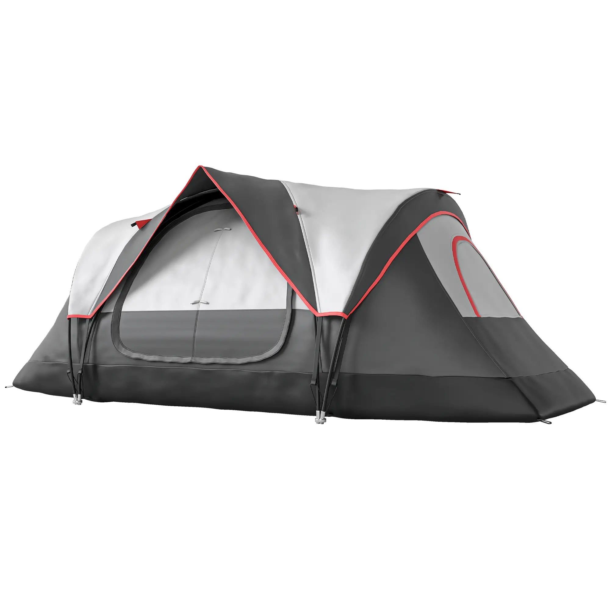 6-8 Man Camping Tent, 2000mm Waterproof Rainfly, Carry Bag, Dark Grey Camping Tents Dark Grey at Gallery Canada