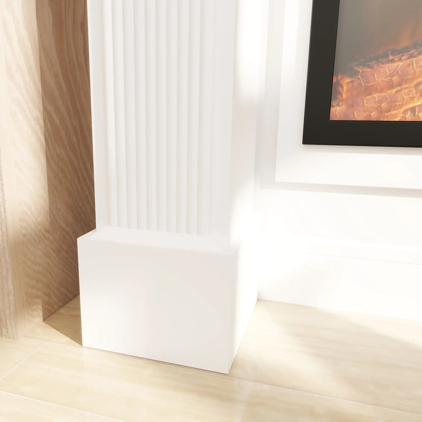 Baroque Fireplace Mantle, Freestanding Surround, 43.25 Inch x 42.75 Inch, White Fireplaces & Accessories at Gallery Canada