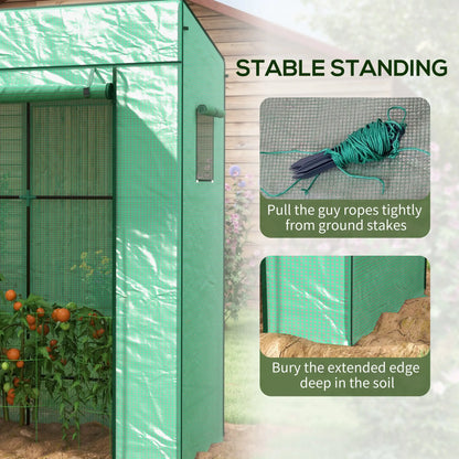 Walk-In Tomato Greenhouse, Reinforced PE Cover, Roll-Up Door, Mesh Windows, Green Greenhouses at Gallery Canada