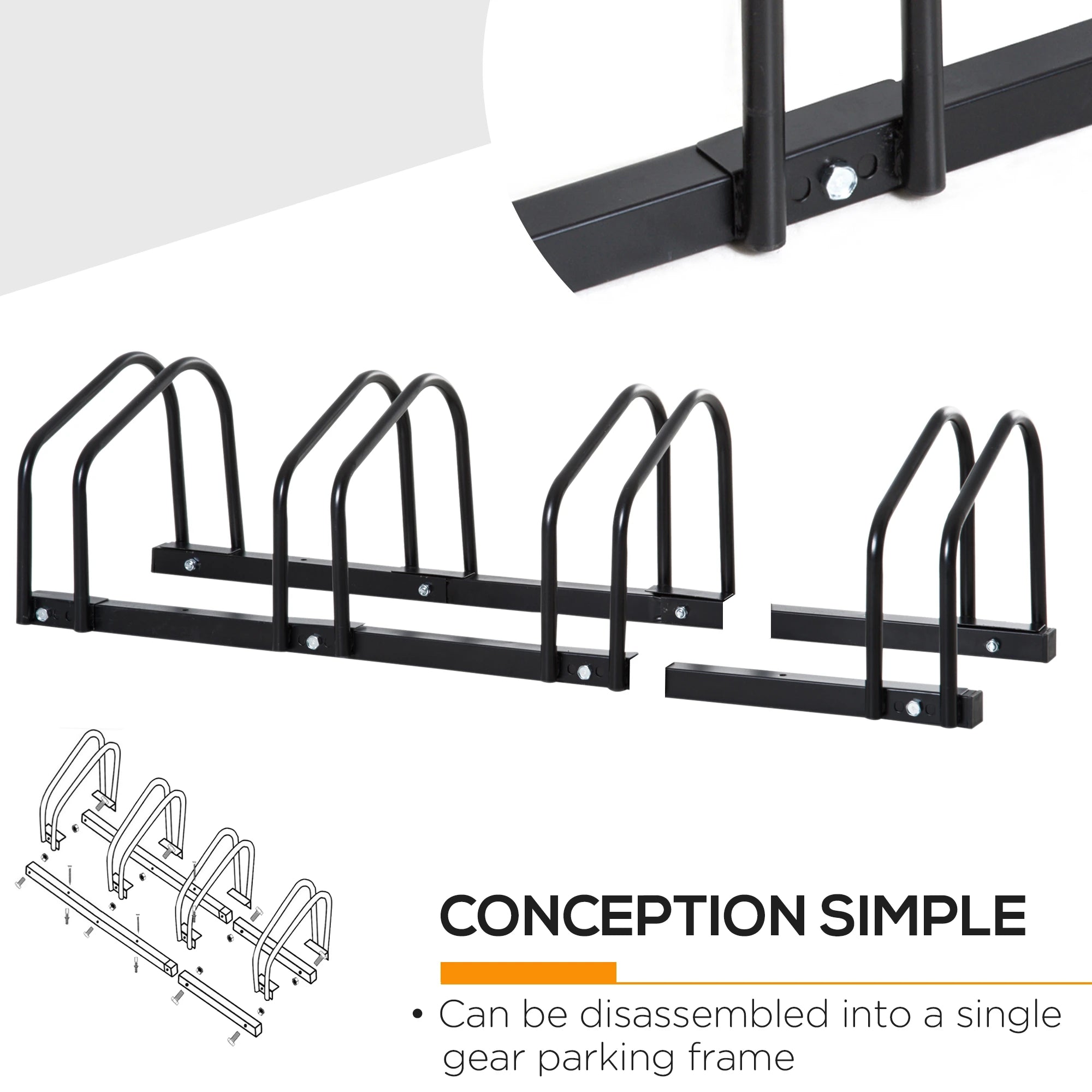 4-Bike Bicycle Floor Parking Rack, Cycling Storage Stand, Black Bike Parking Stands at Gallery Canada