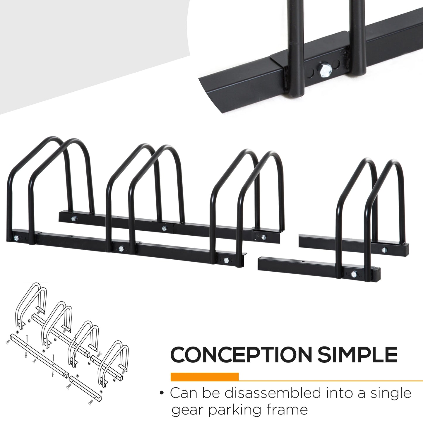 4-Bike Bicycle Floor Parking Rack, Cycling Storage Stand, Black Bike Parking Stands at Gallery Canada