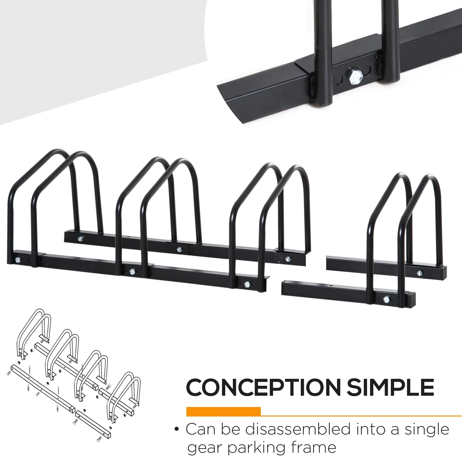 4-Bike Bicycle Floor Parking Rack, Cycling Storage Stand, Black Bike Parking Stands at Gallery Canada
