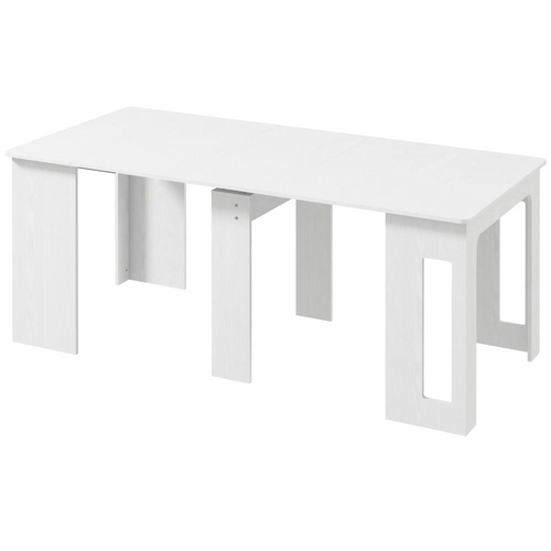 Extendable Dining Table, Expandable Kitchen Table, Seats 6, White