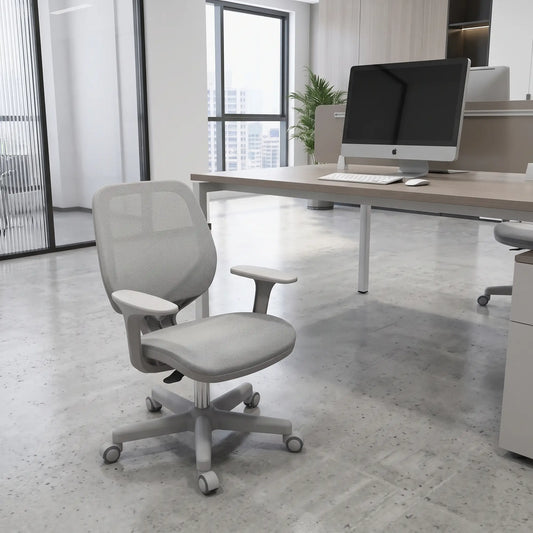 Mesh Back Office Chair, Swivel Castors, Arm, Grey Office Chairs Grey at Gallery Canada