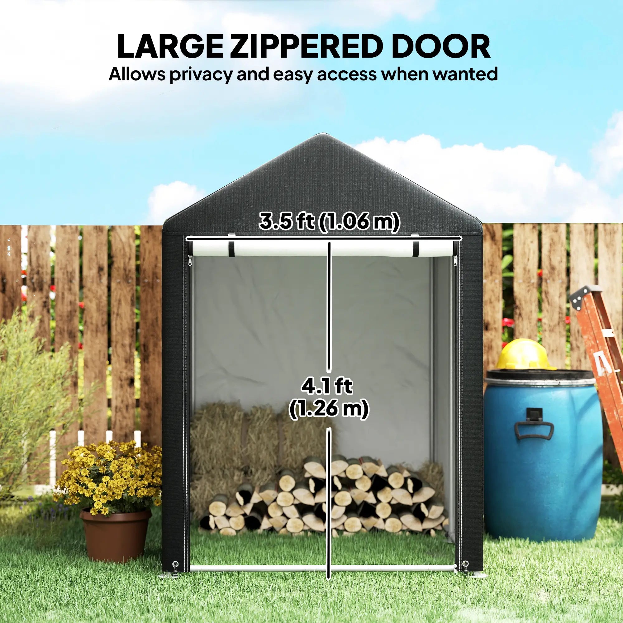 4 x 6ft Outdoor Storage Shed Tent, Portable, Roll-up Door Portable Shed at Gallery Canada