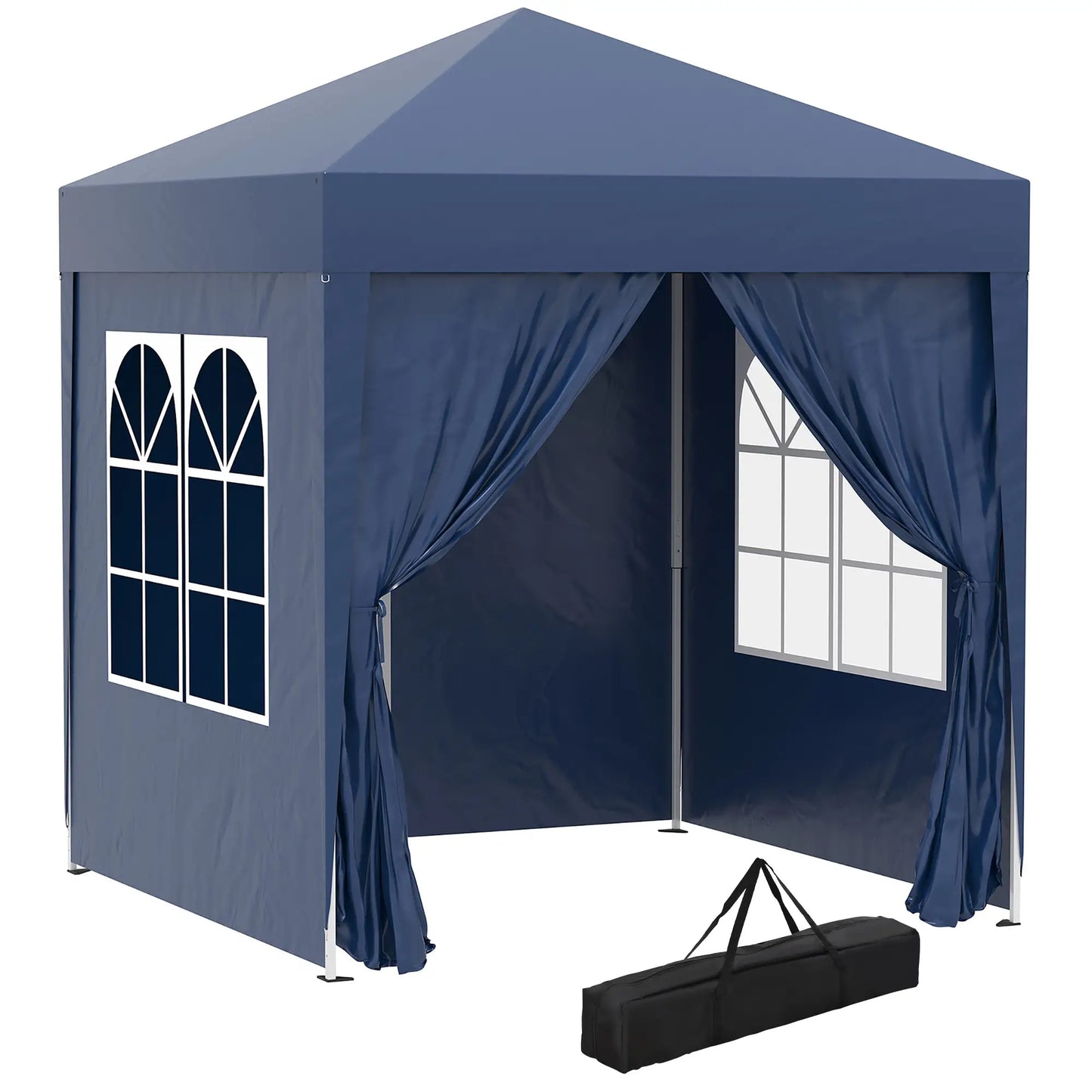 6.6'x6.6' Pop Up Canopy Tent, Instant Sun Shelter, Blue Pop Up Canopies Blue at Gallery Canada