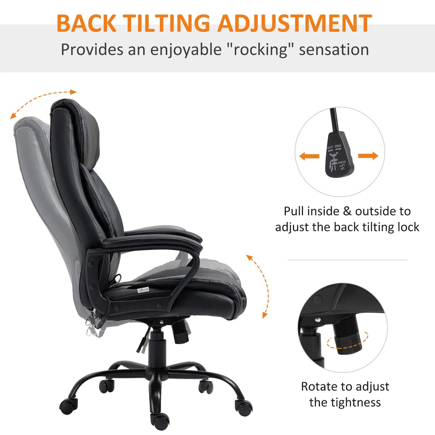 Massage Office Chair, High Back Executive, 6-Point Vibration, Adjustable Height, Black Massage Chairs at Gallery Canada
