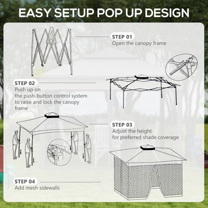 11' x 11' Pop Up Canopy, 2-Tier Soft Top Shelter Tent, Grey Pop Up Canopies at Gallery Canada