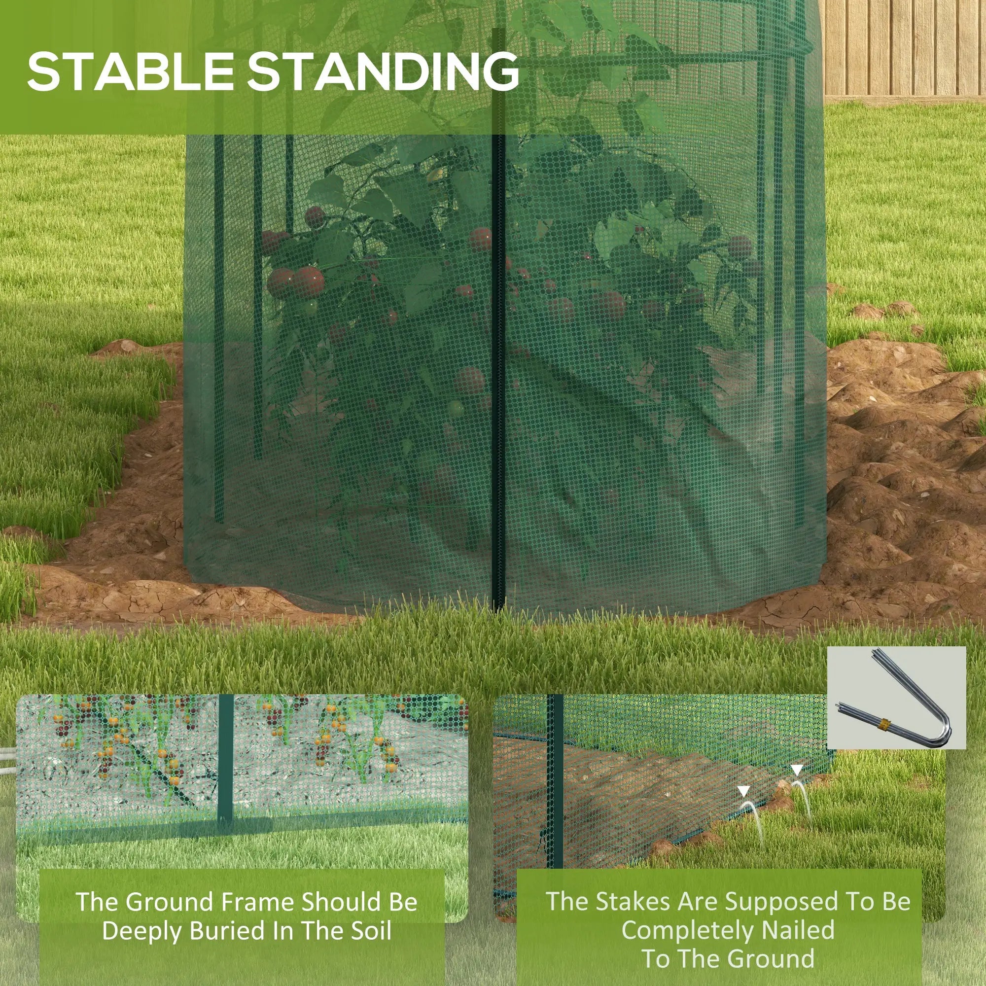9.8' x 3.3' Plant Protector Tent, Crop Cage, Zipped Door, Ground Stakes Walk In Greenhouses at Gallery Canada