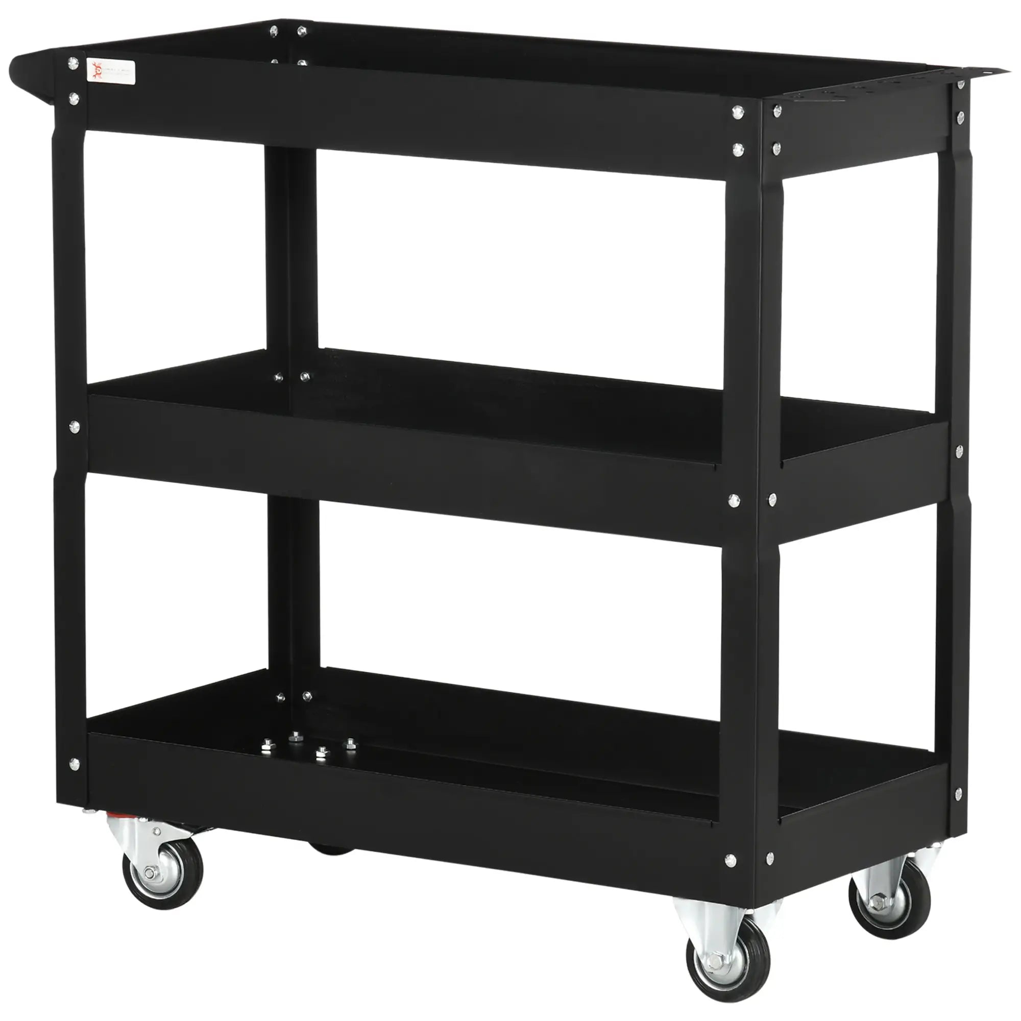 3 Tier Rolling Tool Cart, 330 LBS Capacity, Heavy Duty, Black Tool Organizers at Gallery Canada