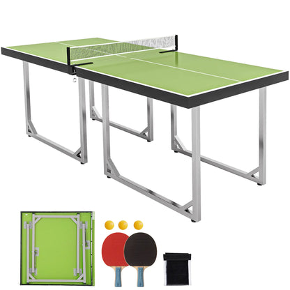 6x3 ft Folding Ping-pong Table, Green