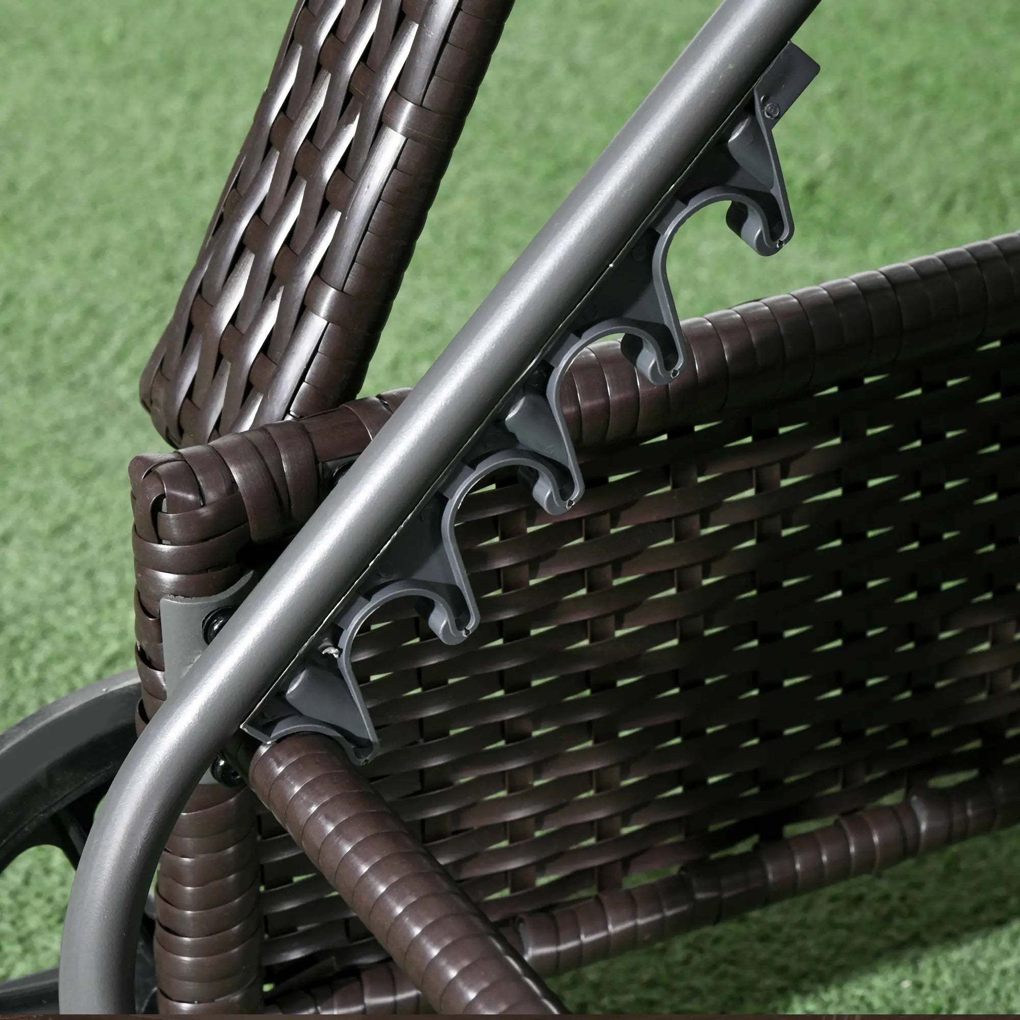 Outdoor Lounger, Deck Lounge Chair, 5-Level Adjustable, Silver Grey, Deep Coffee Chaise Loungers at Gallery Canada