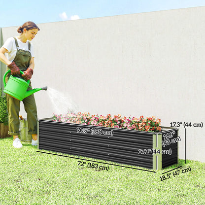 6' x 1.5' x 1.3' Galvanized Raised Garden Bed, Elevated Metal Planter Box, Dark Grey Raised Garden Beds at Gallery Canada