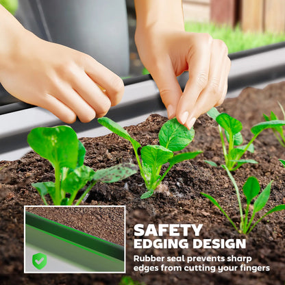 6' x 3' x 1' Galvanized Raised Garden Bed, Metal Plant Stake, Silver Raised Garden Beds at Gallery Canada