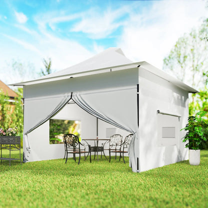 12 x 12 ft Pop Up Canopy Tent, UPF50+ 420D Outdoor Shelter, Silver Pop Up Canopies at Gallery Canada