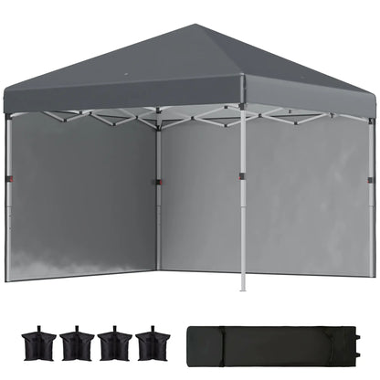 10' x 10' Pop Up Canopy, Sidewalls, Roller Bag, Adjustable, Dark Grey Pop Up Canopies at Gallery Canada