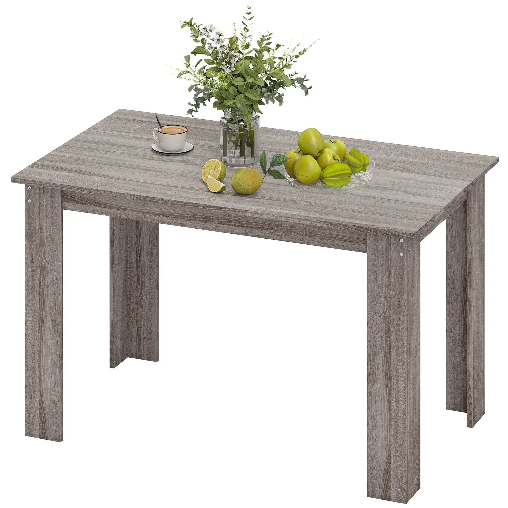 47" Kitchen Table for 4-6 People, Wood Effect, Light Grey Dining Tables Light Grey at Gallery Canada