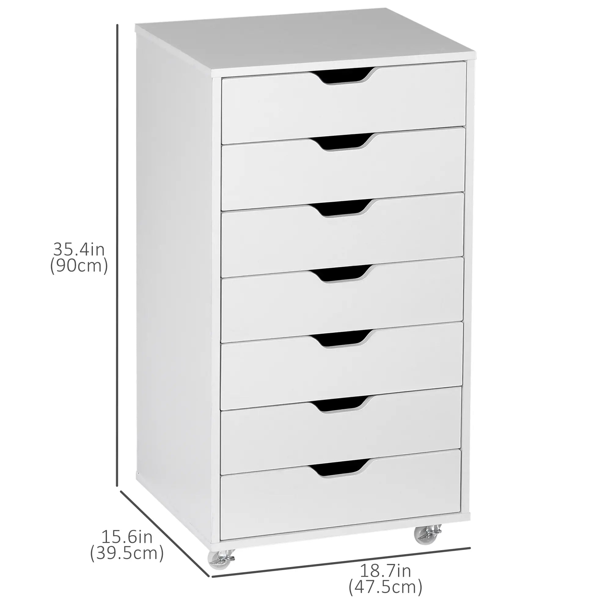 7-Drawer Vertical File Cabinet, Home Office Storage, 18.7