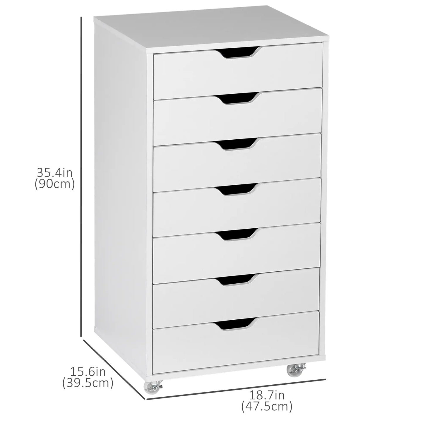 7-Drawer Vertical File Cabinet, Home Office Storage, 18.7"x15.6"x35.4", White Office Cabinets & Cupboards at Gallery Canada
