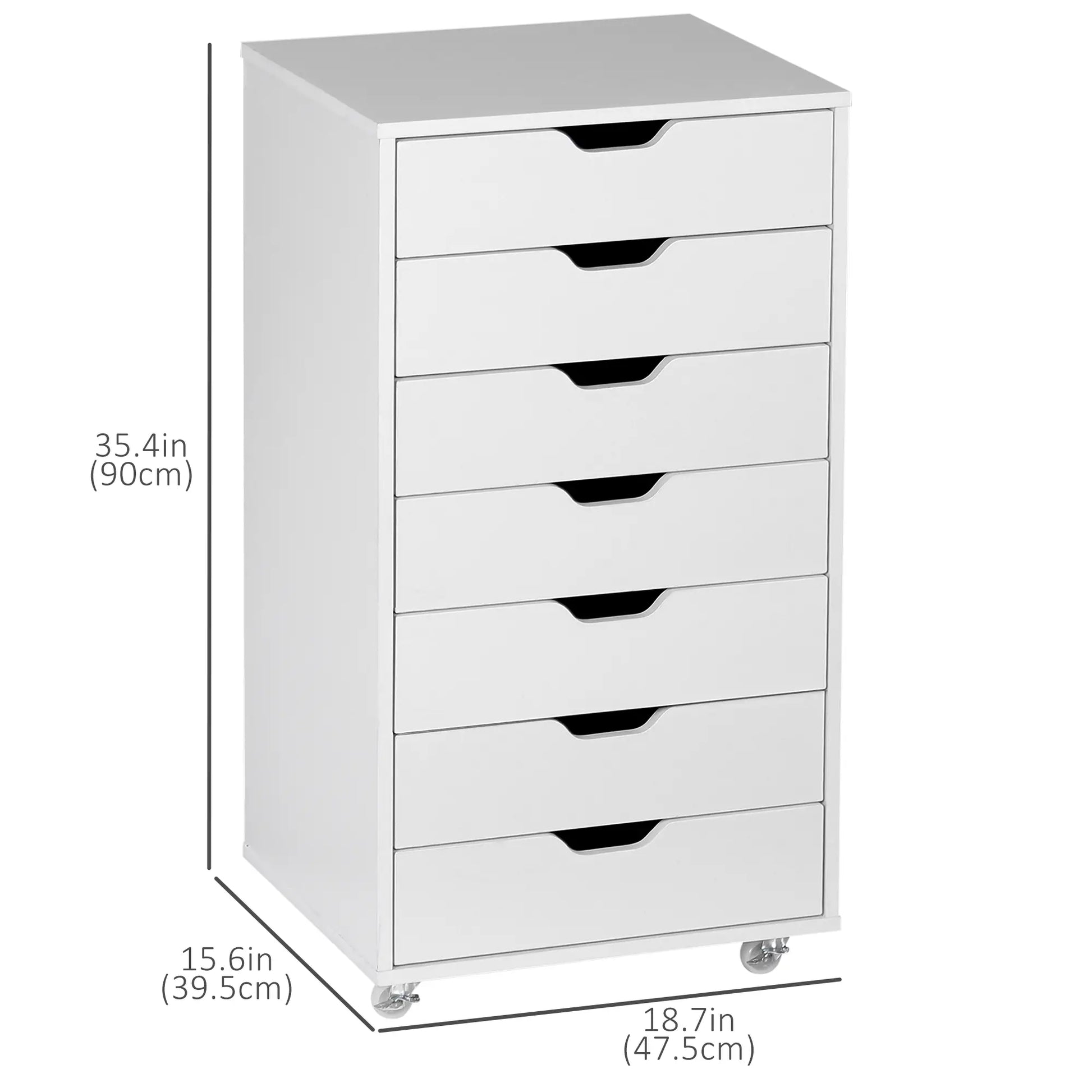 7-Drawer Vertical File Cabinet, Home Office Storage, 18.7"x15.6"x35.4", White Office Cabinets & Cupboards at Gallery Canada