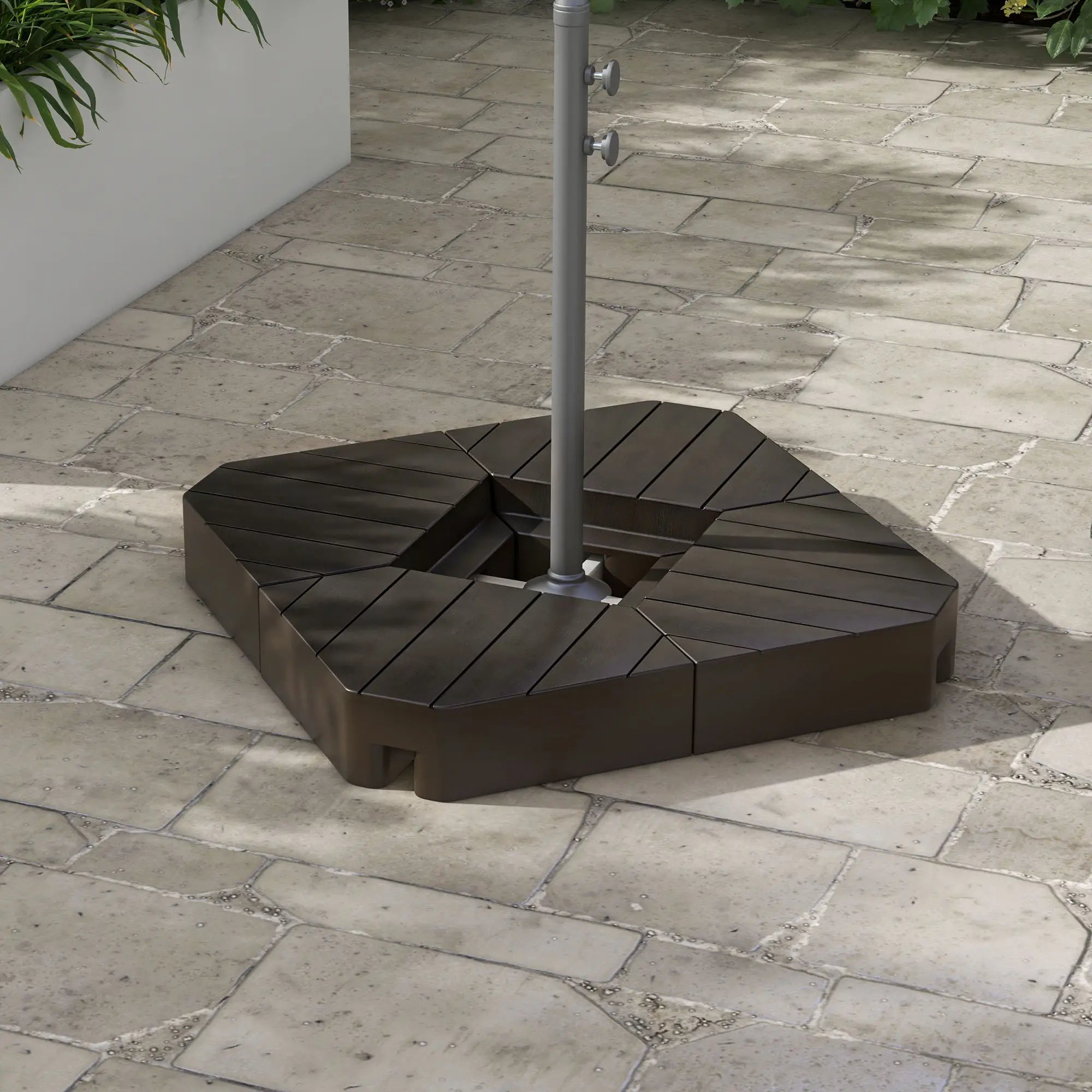 Offset Umbrella Base, 132 lb. Water or 176 lb. Sand, Brown Umbrella Bases at Gallery Canada