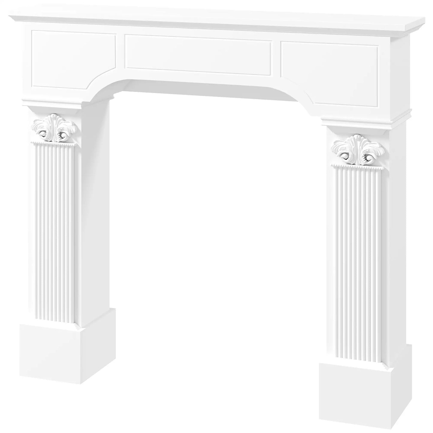 Baroque Fireplace Mantle, Freestanding Surround, 43.25 Inch x 42.75 Inch, White Fireplaces & Accessories White at Gallery Canada