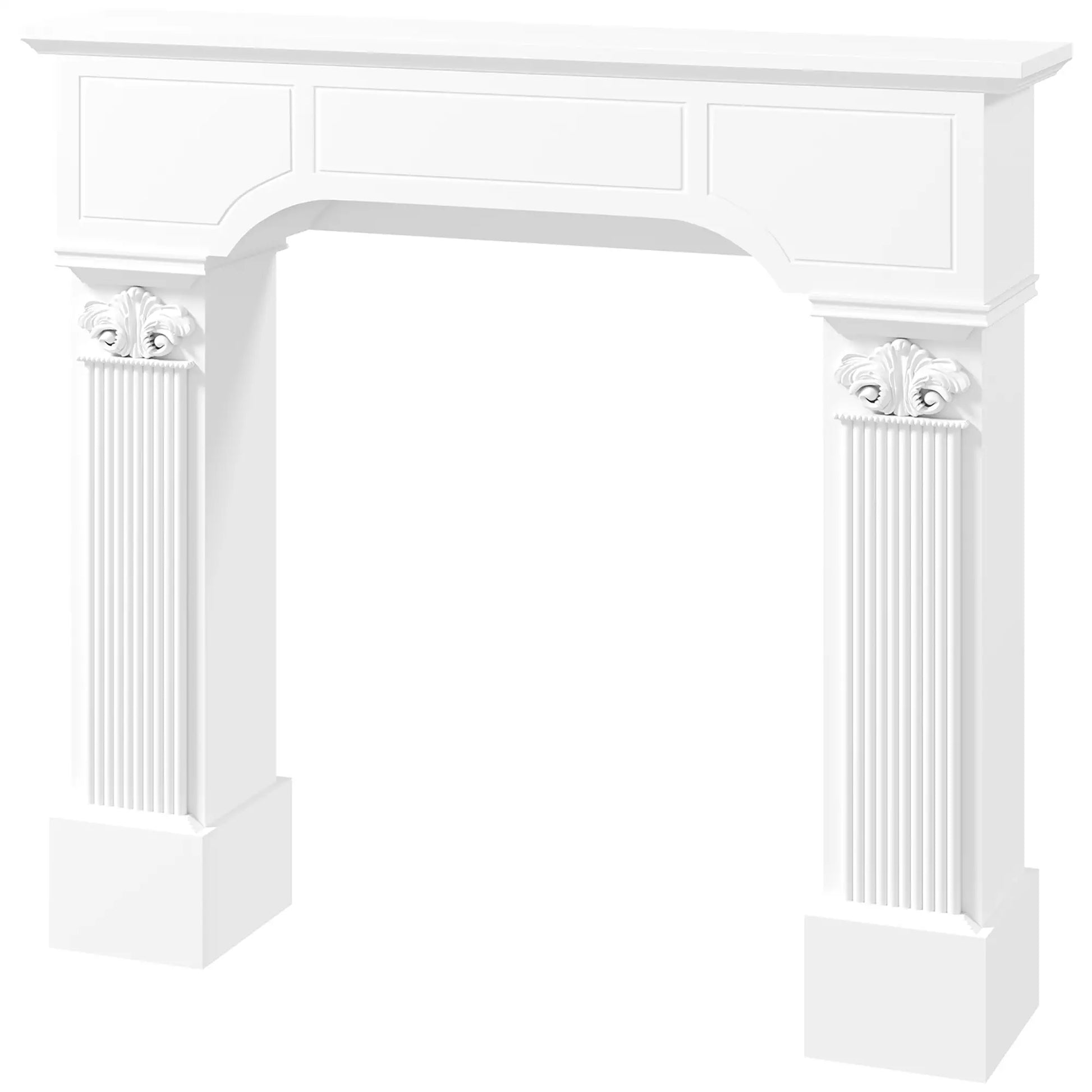 Baroque Fireplace Mantle, Freestanding Surround, 43.25 Inch x 42.75 Inch, White Fireplaces & Accessories White at Gallery Canada
