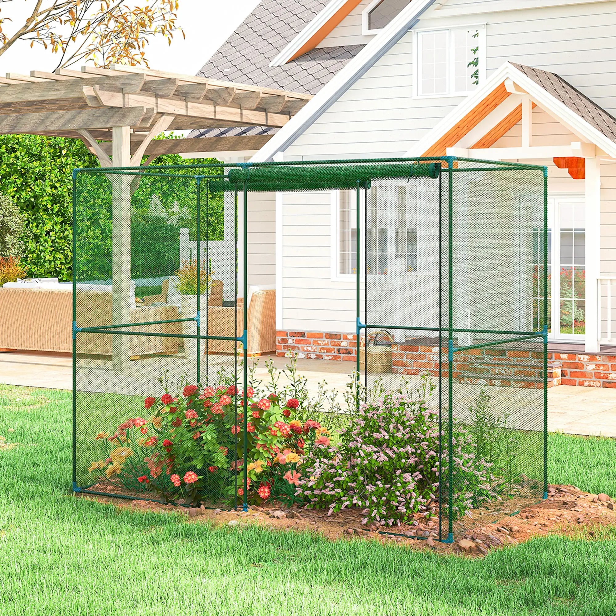 8' x 4' Crop Cage, Plant Protection Tent, Zippered Doors, Vegetable Garden Greenhouses at Gallery Canada