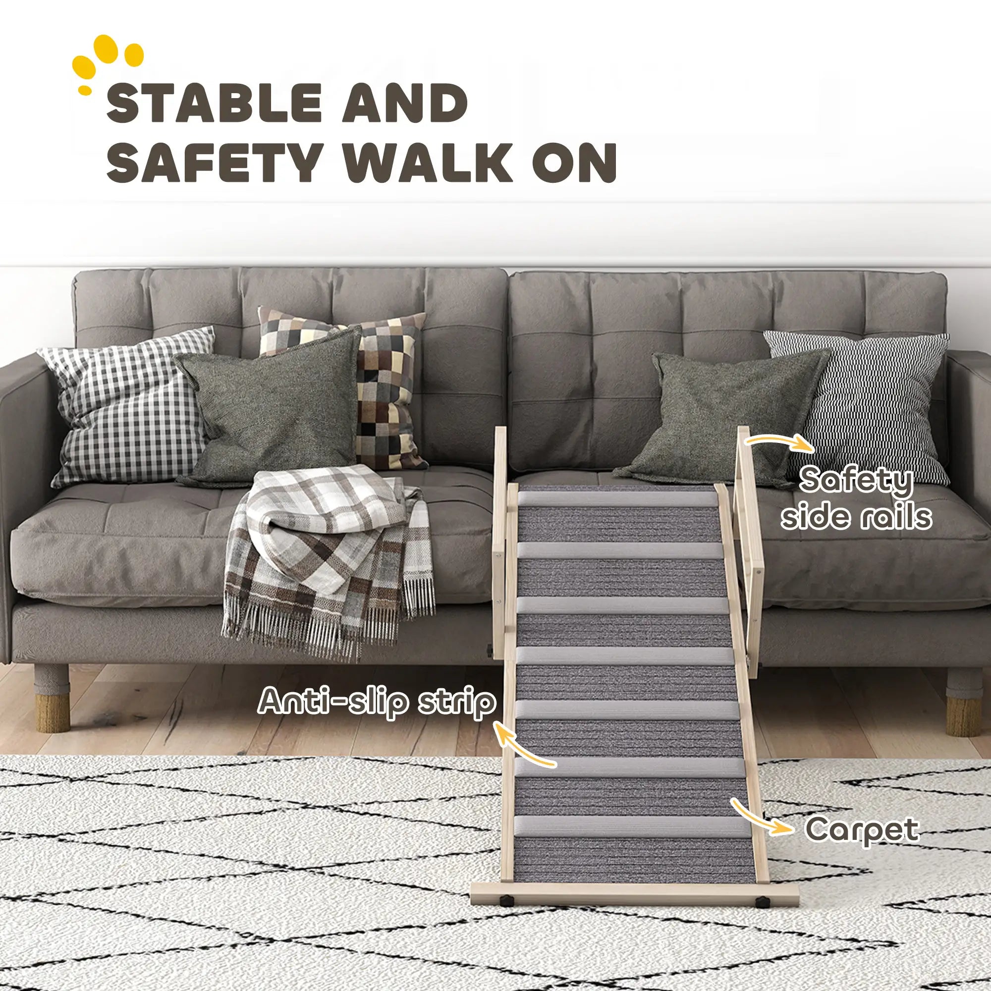 Folding Dog Ramp, 4 Adjustable Height 15