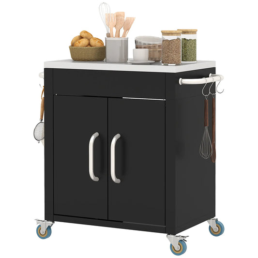 Outdoor BBQ Stand With Stainless Steel Top, Pizza Oven Table, Black Outdoor Grill Carts Black at Gallery Canada