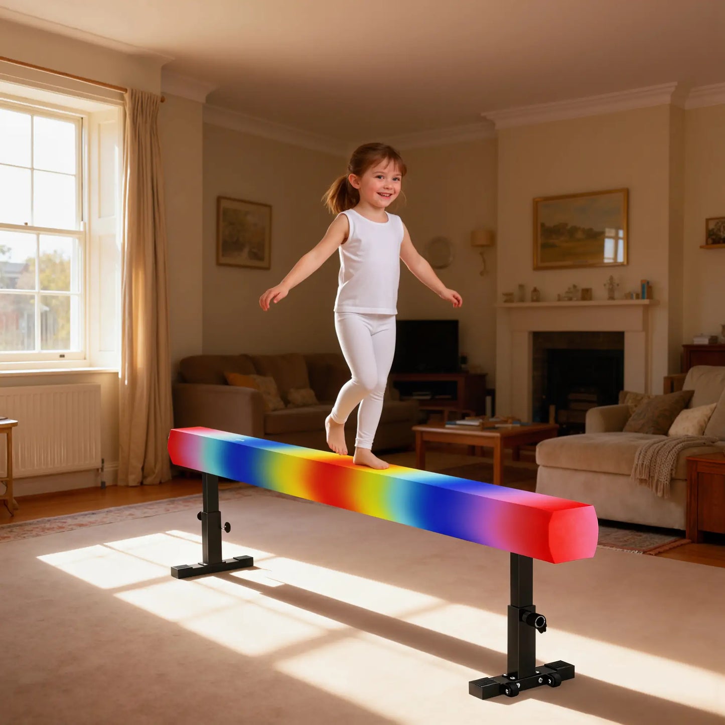 7.5ft Adjustable Gymnastics Balance Beam With Wheels, Training Equipment Gymnastics Mats at Gallery Canada