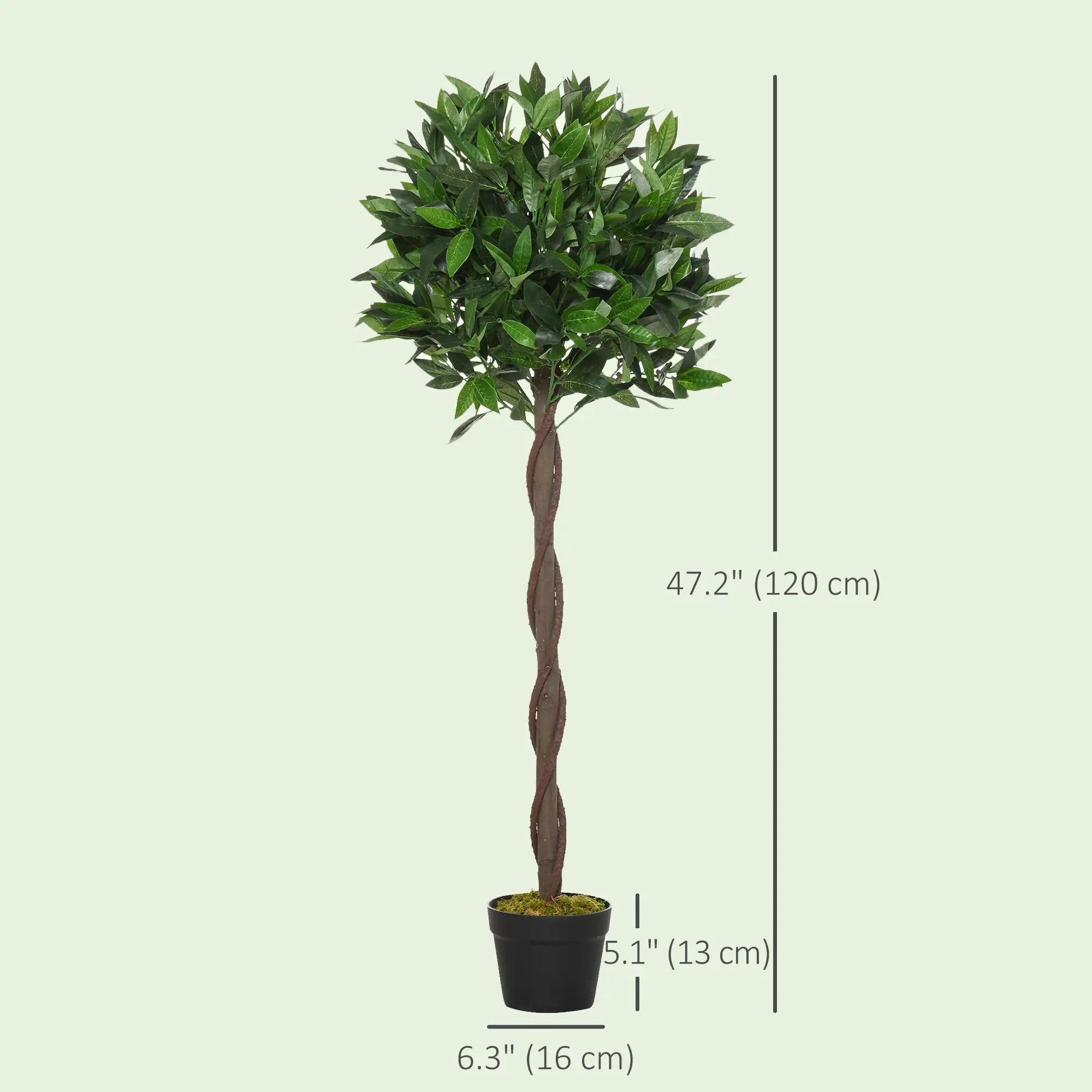 4FT Artificial Laurel Tree Set, Lifelike Fake Plant, Green Artificial Trees at Gallery Canada