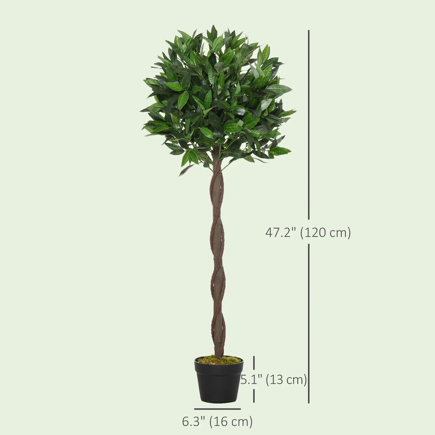 4FT Artificial Laurel Tree Set, Lifelike Fake Plant, Green Artificial Trees at Gallery Canada