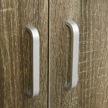 Microwave Cart on Wheels, 2-Door Cabinet, Grey Wood Grain, Grey Kitchen Pantry Cabinets at Gallery Canada