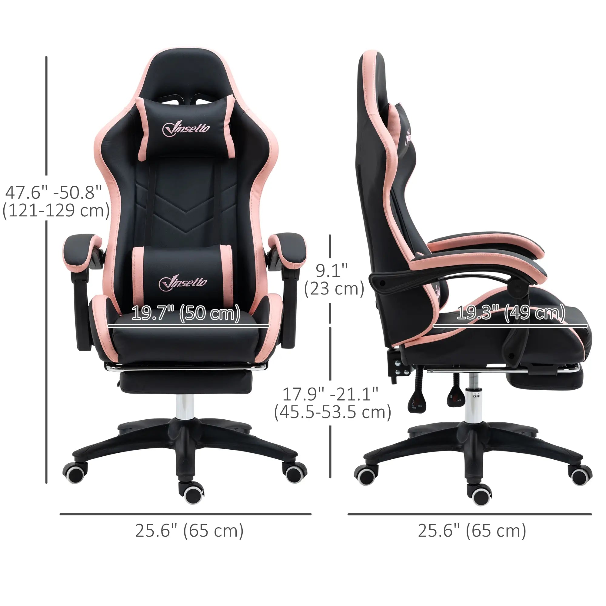 Gaming Chair, PU Leather Office Desk Chair with Footrest, Swivel Wheels, 135° Reclining Back, Black Video Game Chairs at Gallery Canada