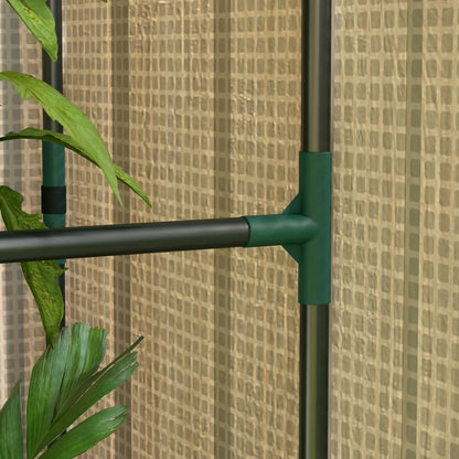 Serre Miniature Avec 4 Étagères à Fils, Portable, 39,4" x 31,5" x 59,1", Blanc