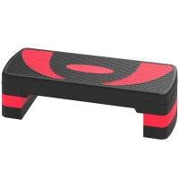 Adjustable Aerobic Stepper, Exercise Step Platform, 4"-6"-8", Red