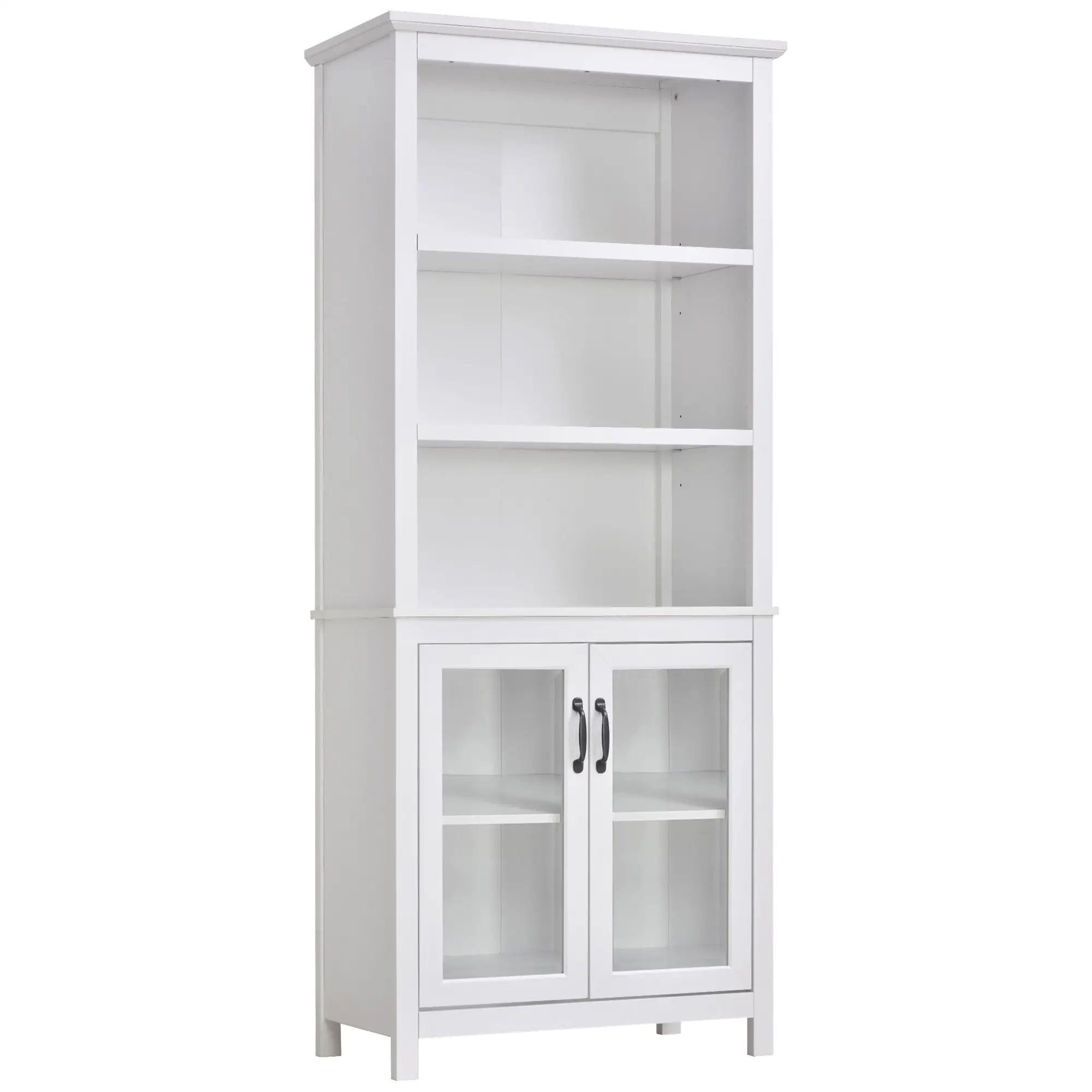 Multifunctional Storage Cabinet, Adjustable Shelves, White White Bookshelves at Gallery Canada