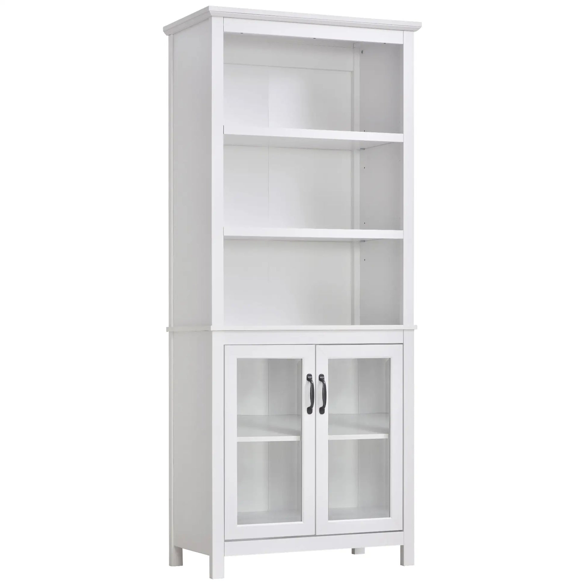 Multifunctional Storage Cabinet, Adjustable Shelves, White White Bookshelves at Gallery Canada