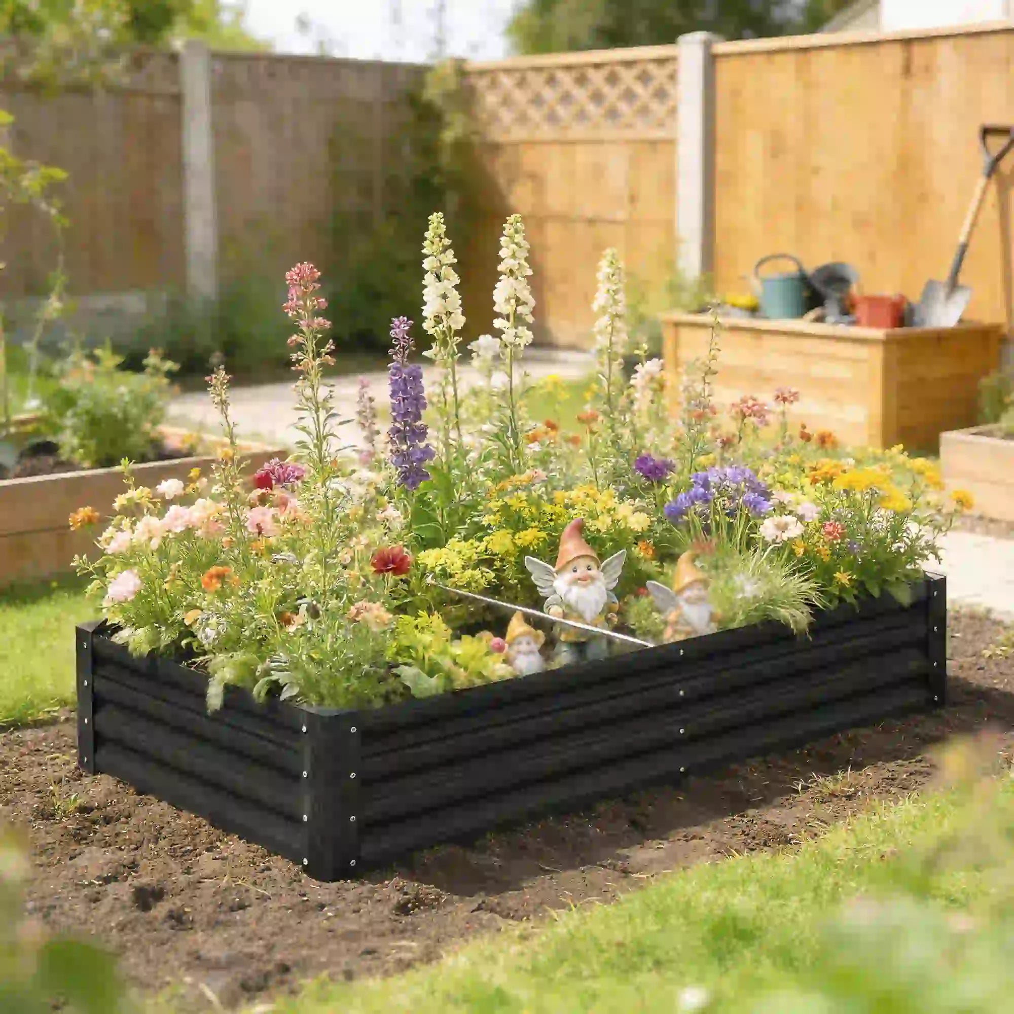 6 x 3 x 1ft Galvanized Raised Garden Bed, Black Outdoor Planter Box, Black Galvanized Planter Boxes at Gallery Canada